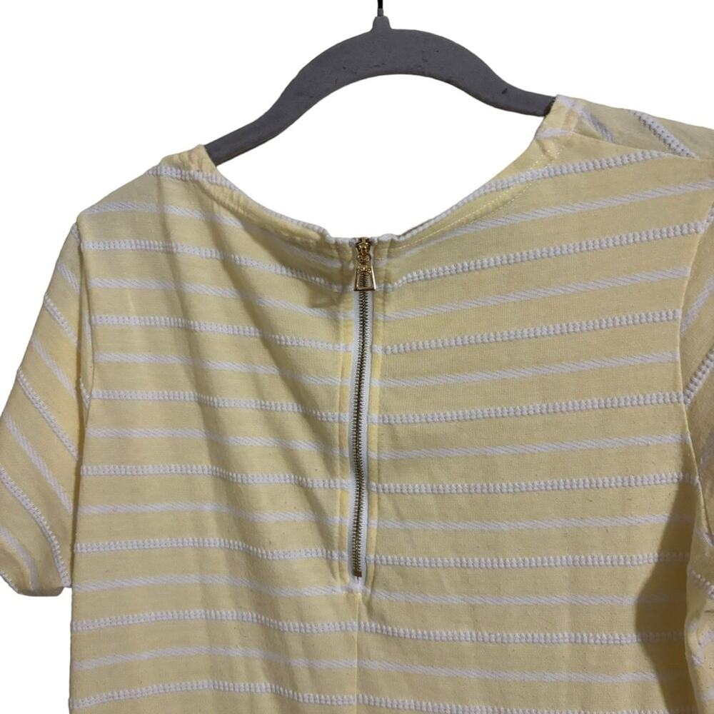 Sail to Sable Pale Yellow Striped Midi Dress Large - Picture 4 of 6